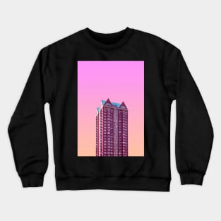 Pink High Rise Building Crewneck Sweatshirt